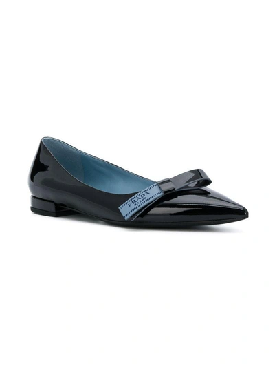 Shop Prada Pointed Ballerina Shoes - Black