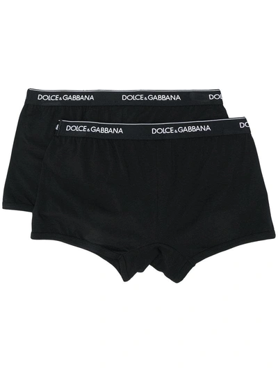 Shop Dolce & Gabbana Underwear Two Pack Logo Waistband Boxers - Black