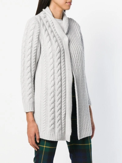 Shop Borgo Asolo Textured Knit Cardigan - Grey