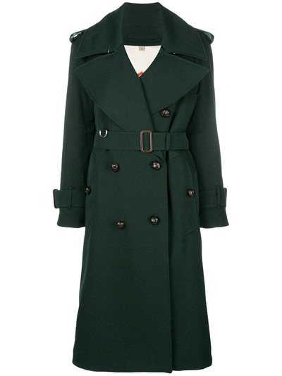 Shop Burberry Regina Trench Coat - Green