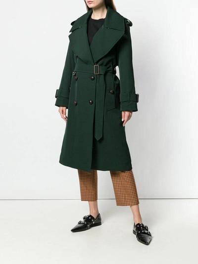 Shop Burberry Regina Trench Coat - Green