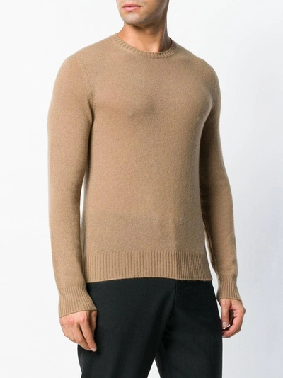 Shop Prada Cashmere Crew Neck Sweater - Brown