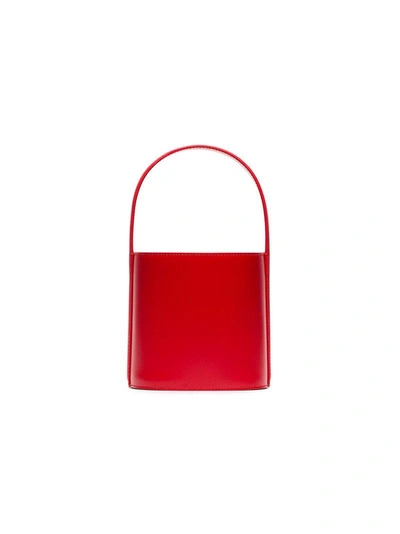 Shop Staud Red Bisset Leather Bucket Bag