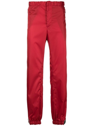 Shop Prada Jogger-style Trousers - Red