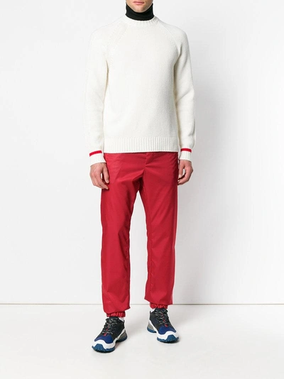 Shop Prada Jogger-style Trousers - Red