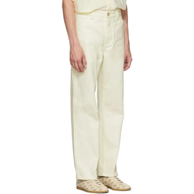 Shop Acne Studios White Workwear Trousers In Ivory White