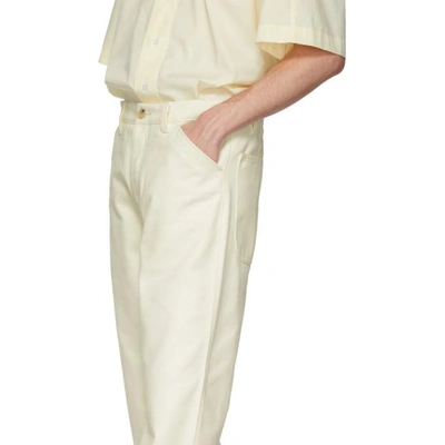 Shop Acne Studios White Workwear Trousers In Ivory White