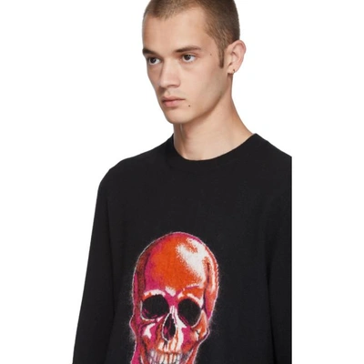 Shop Alexander Mcqueen Black Wool And Mohair Skull Sweater In 1090blkfsor