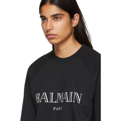 Shop Balmain Black Logo Sweatshirt In Nr/bl C5101