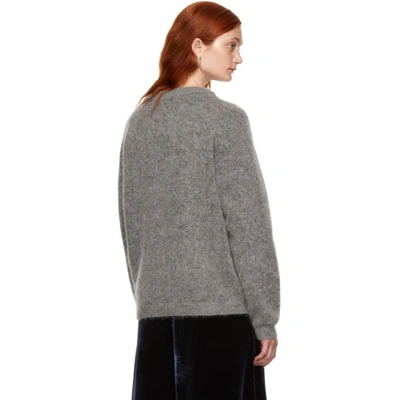 Shop Acne Studios Grey Wool Dramatic Sweater In Grey Melang