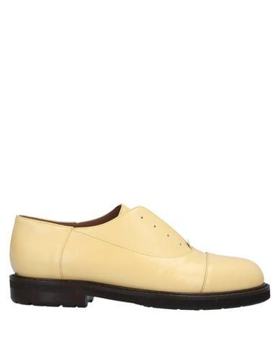 Shop Marni Lace-up Shoes In Light Yellow