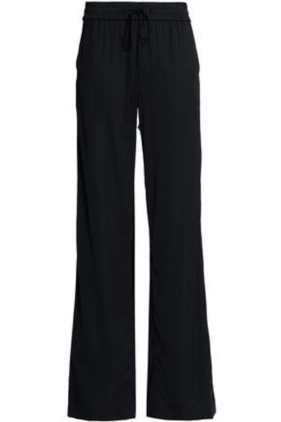 Shop Boutique Moschino Woman Crepe Wide-leg Pants Black