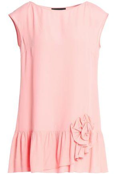 Shop Boutique Moschino Crepe Top In Peach