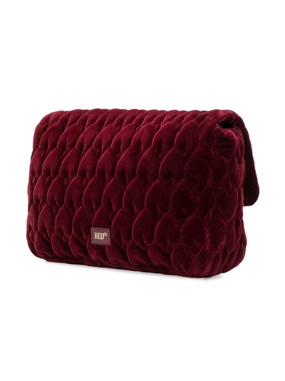 Shop Red Valentino Heart-quilted Velvet Shoulder Bag