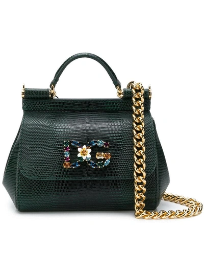 Shop Dolce & Gabbana Small Sicily Shoulder Bag - Green