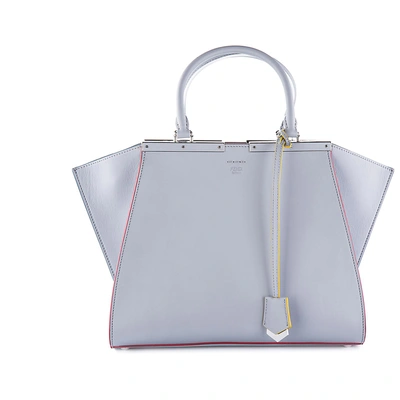 Shop Fendi Women's Leather Handbag Shopping Bag Purse 3jours In Grey