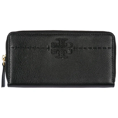 Shop Tory Burch Women's Wallet Genuine Leather Coin Case Holder Purse Card Bifold Mcgraw Continental In Black