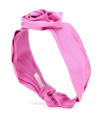 Shop Jennifer Behr Rosemarie Silk Faille Headband In Pink
