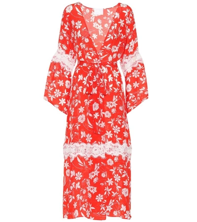 Shop Athena Procopiou Farah Silk Kimono In Red