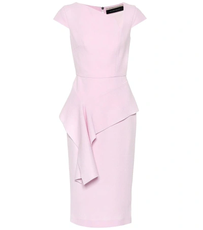 Shop Roland Mouret Dandridge Wool Crêpe Dress In Pink
