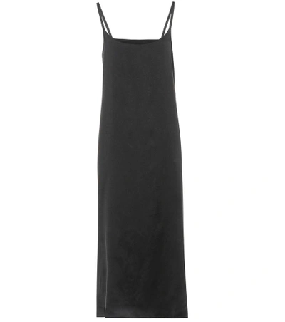 Shop Asceno Midi Slip Dress In Black