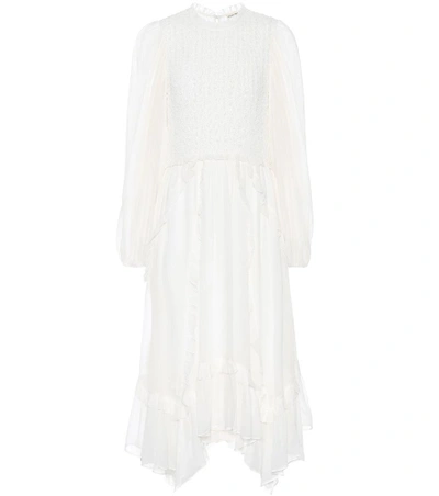 Shop Ulla Johnson Arielle Silk Chiffon Dress In White