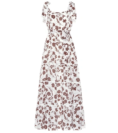 Shop Athena Procopiou With Carly Floral Silk Dress In Brown