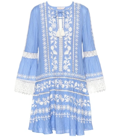 Shop Tory Burch Gabriella Cotton Dress In Blue