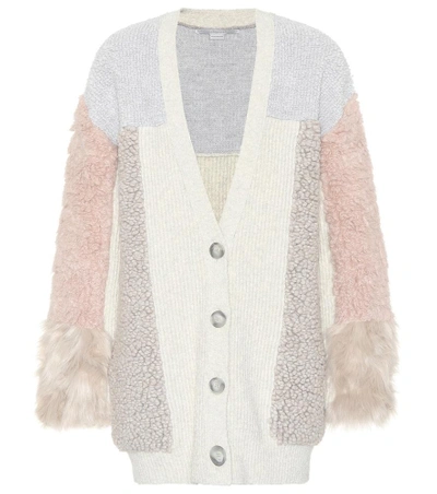 Shop Stella Mccartney Color-blocked Cotton-blend Cardigan In Multicoloured