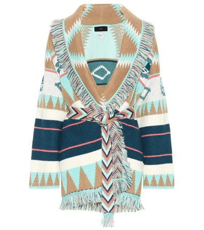 Shop Alanui Jacquard Cashmere Cardigan In Multicoloured