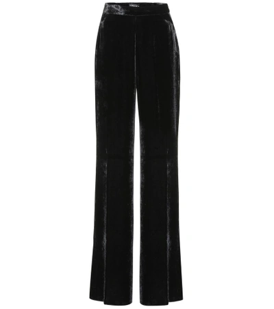 Shop Etro Silk-blend Velvet Pants In Black
