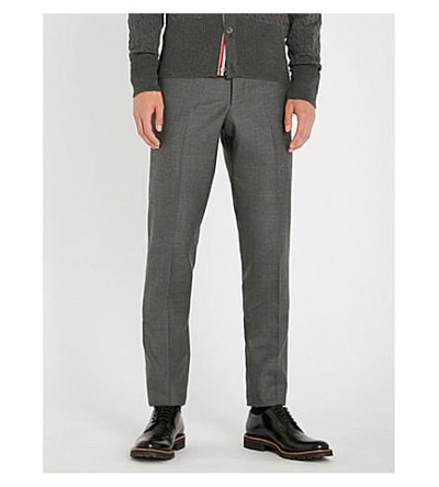 Shop Thom Browne Slim-fit Skinny Wool Trousers In Dark Grey