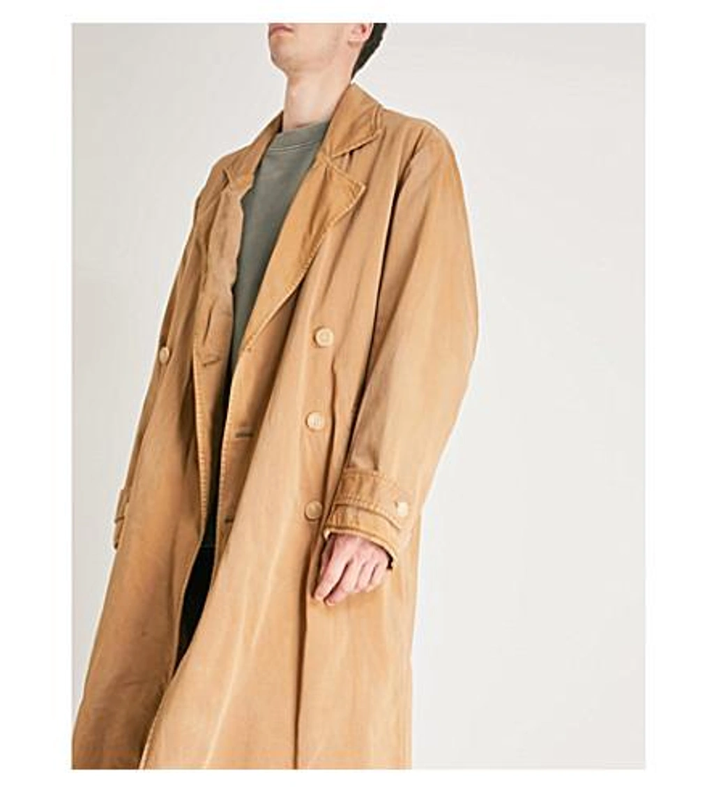 Yeezy Season 6 Oversized Cotton-blend Trench Coat In Sand | ModeSens