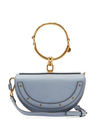 Chloe Nile Crossbody Bag Leather Mini Blue
