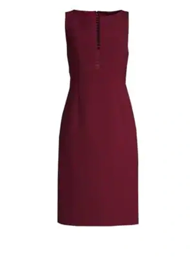 Shop Elie Tahari Doreen Ladder Front Sheath Dress In Winter Berry