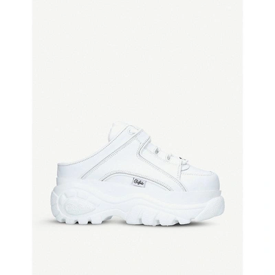 Shop Buffalo Classic Backless Leaher Trainers In White