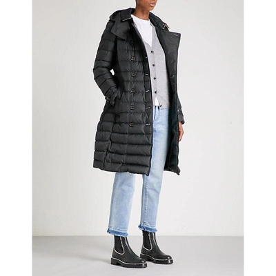 Shop Burberry Dalmerton Quilted Shell Down Coat In Black