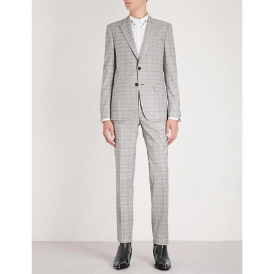 Shop Givenchy Glittered Slim-fit Wool-blend Suit In Grey