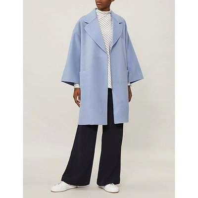 Shop Theory Wool And Cashmere-blend Coat In Grape Mist