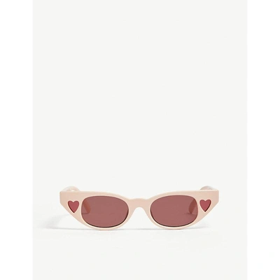 Shop Le Specs The Heartbreaker Cat Eye-frame Sunglasses In Blush
