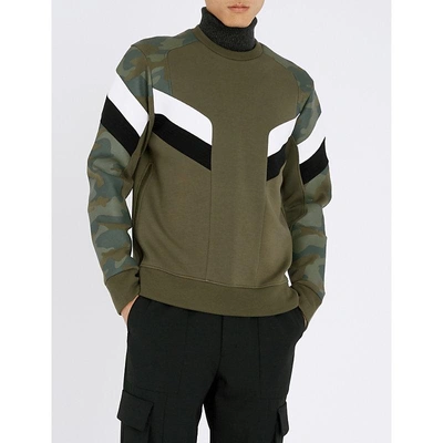 Shop Neil Barrett Camouflage-print Stretch-jersey Sweatshirt In Black