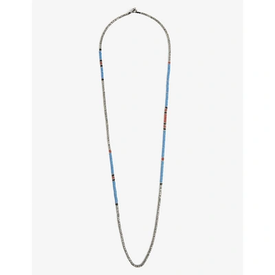 Shop M Cohen Multi-coloured Bead Sterling Silver Necklace In Blue Multi