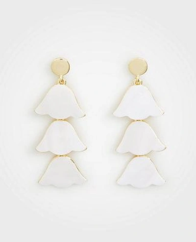 Shop Ann Taylor Triple Leaf Earrings In White