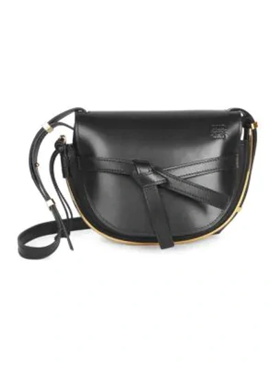 Shop Loewe Women's Small Gate Leather Saddle Bag In Black