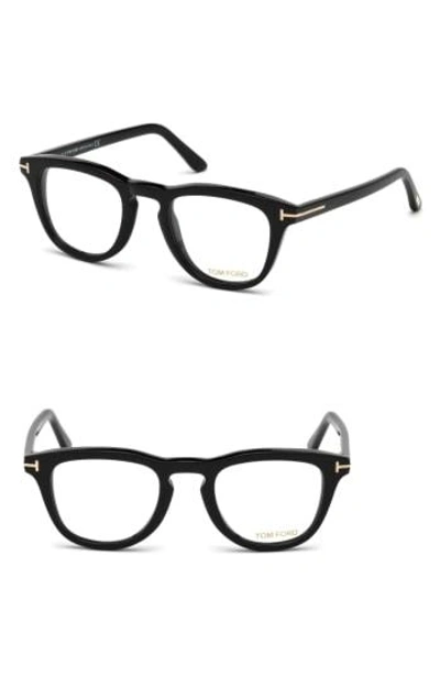 Shop Tom Ford 49mm Round Optical Glasses - Black