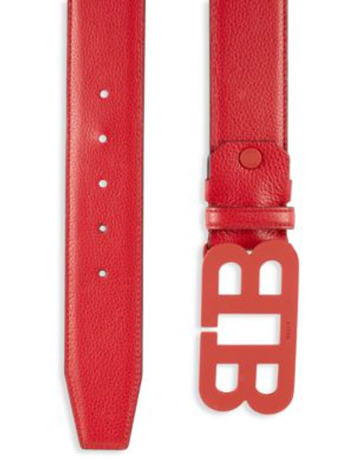 Shop Bally Mirror B Leather Belt In Courvette