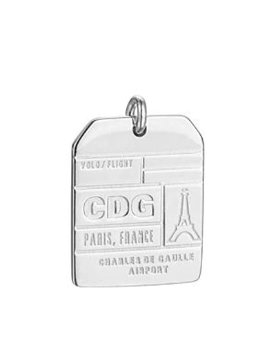 Shop Jet Set Candy Cdg Paris Luggage Tag Charm In Silver