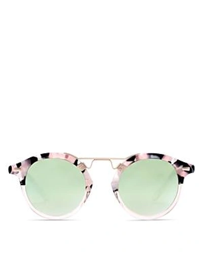Shop Krewe Women's St. Louis 24k Mirrored Round Sunglasses, 46mm In Galactic To Blush/jade