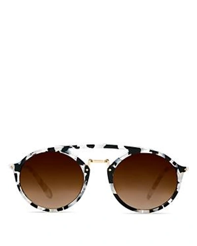 Shop Krewe Women's Marigny 24k Round Sunglasses, 50mm In Interstellar/amber