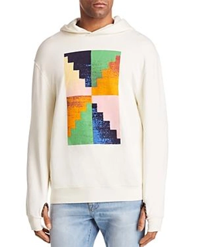 Shop Frame Pyramid Pattern Hoodie In Off White